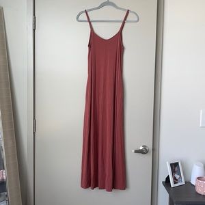 Terracotta maxi dress with pockets